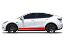 Lower side racing stripes side graphics decals for Tesla Model Y