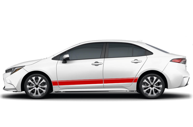 Lower side road stripes graphics decals for Toyota Corolla