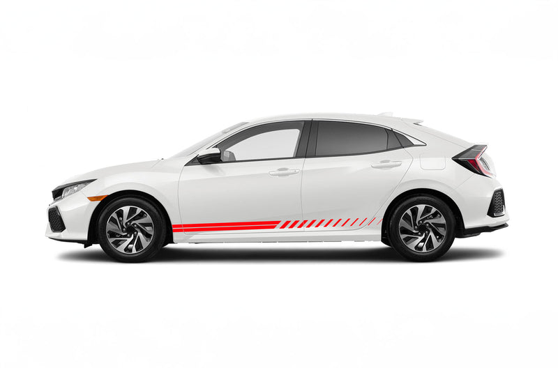 Lower side rush stripes graphics decals for Honda Civic 2016-2021