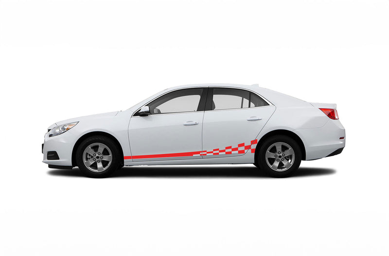 Lower waving stripes graphics decals for Chevrolet Malibu 2013-2015