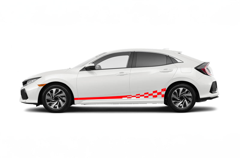 Lower side waving stripes graphics decals for Honda Civic 2016-2021