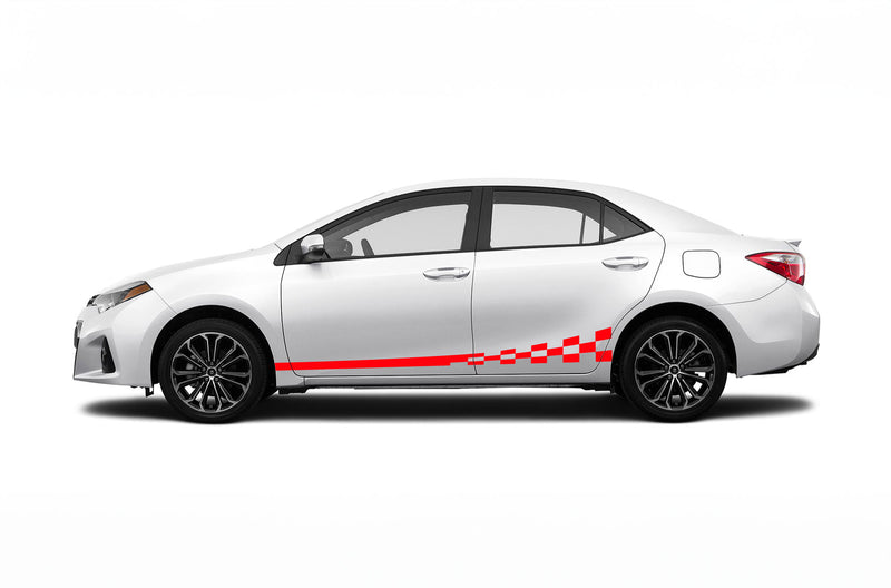 Lower side waving stripes graphics decals for Toyota Corolla 2014-2019