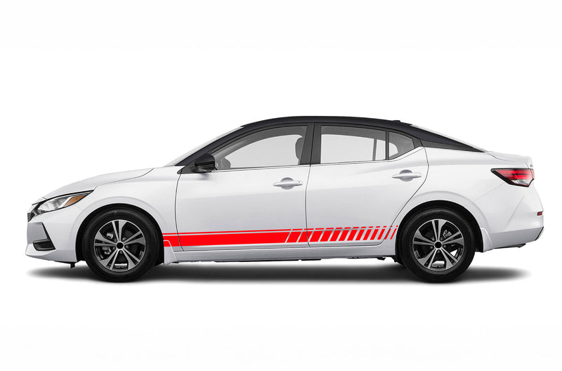 Lower speed stripes side graphics decals for Nissan Sentra