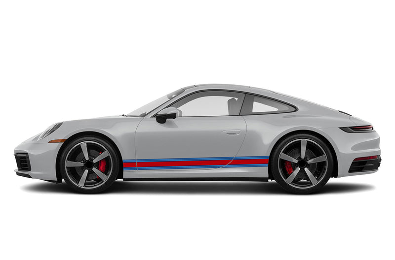 Martini style stripes side graphics decals for Porsche 911 Carrera