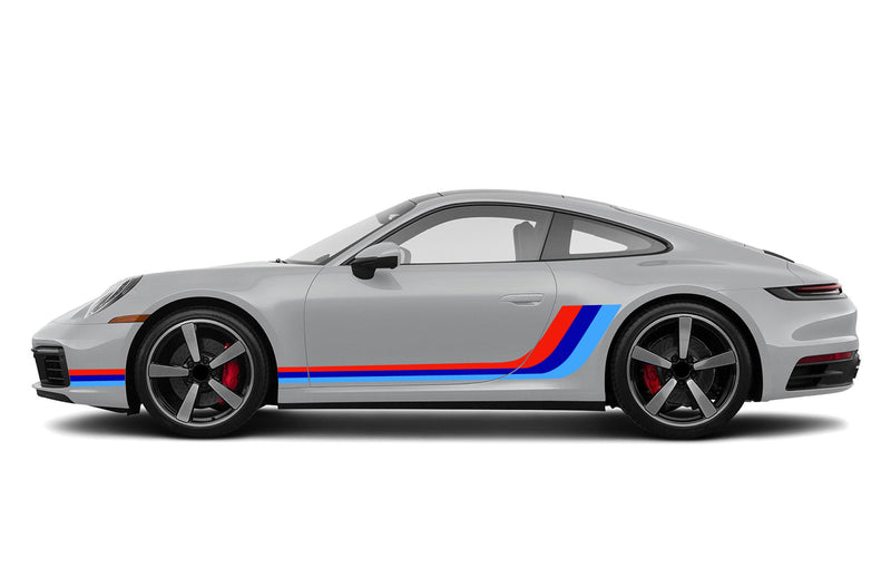 Martini style stripes side graphics decals for Porsche 911 Carrera