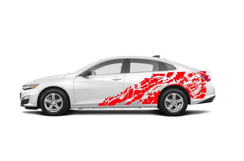 Nightmare side graphics decals compatible with Chevrolet Malibu