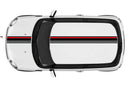 Offset stripe line graphics decals for Mini Cooper Hardtop