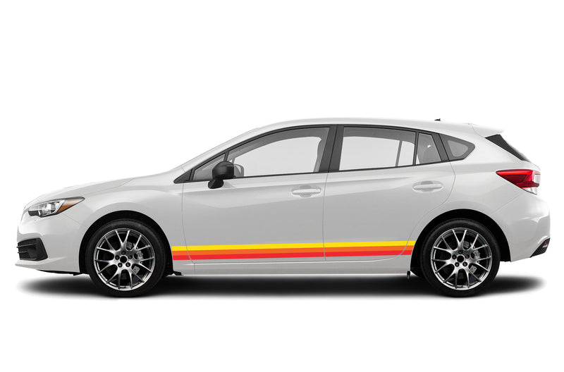 Retro stripes side graphics decals for Subaru Impreza