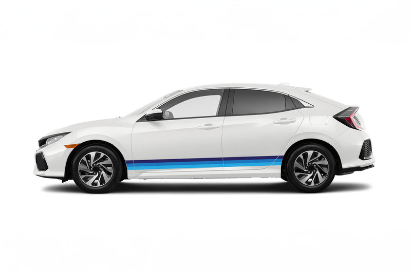 Retro side stripes graphics decals for Honda Civic 2016-2021