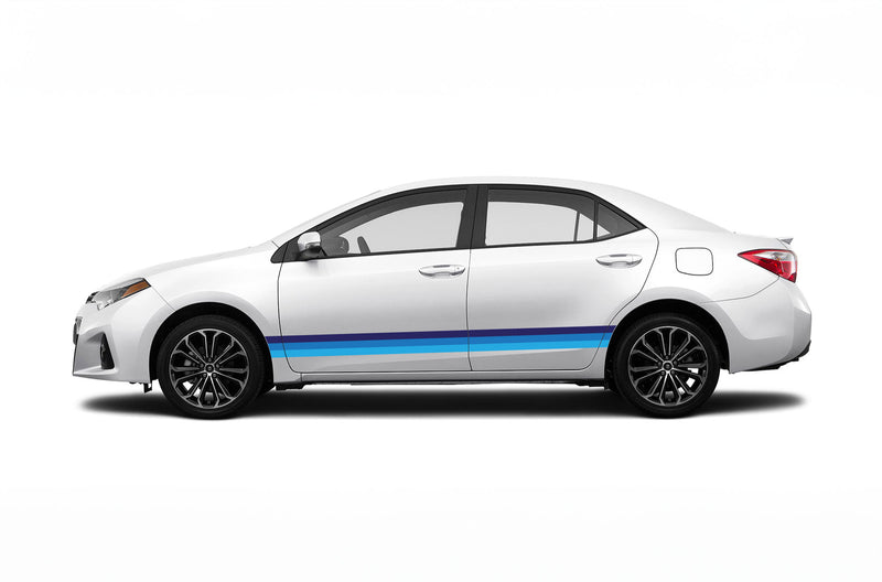 Retro side stripes graphics decals for Toyota Corolla 2014-2019