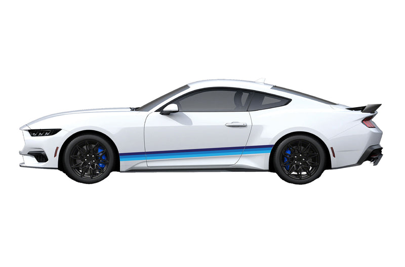 Retro stripes side graphics decals for Ford Mustang