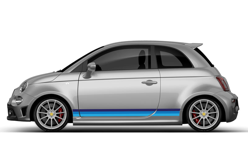 Retro stripes side graphics decals for Fiat F595 Abarth
