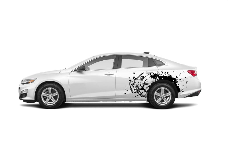 Rhino hit side graphics decals compatible with Chevrolet Malibu