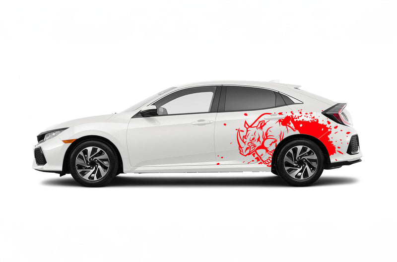 Rhino hit side graphics decals for Honda Civic 2016-2021