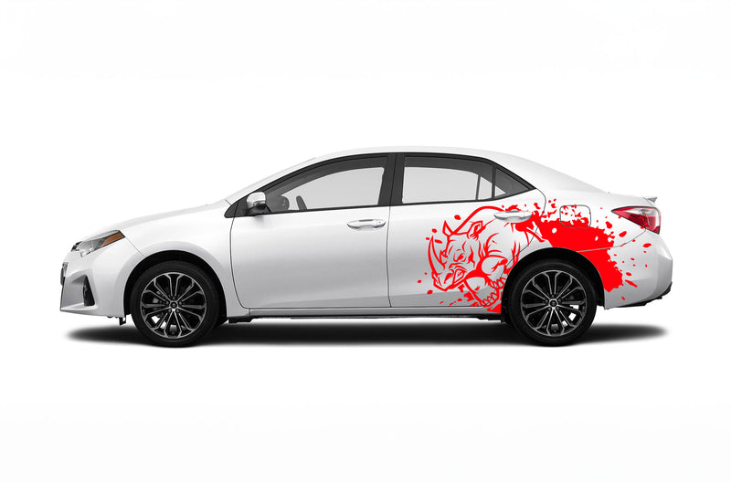 Rhino hit side graphics decals for Toyota Corolla 2014-2019