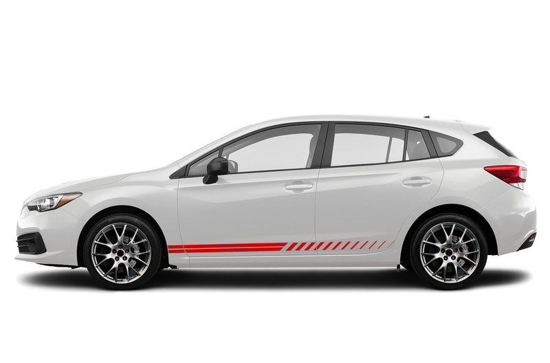 Lower rush stripes side graphics decals for Subaru Impreza