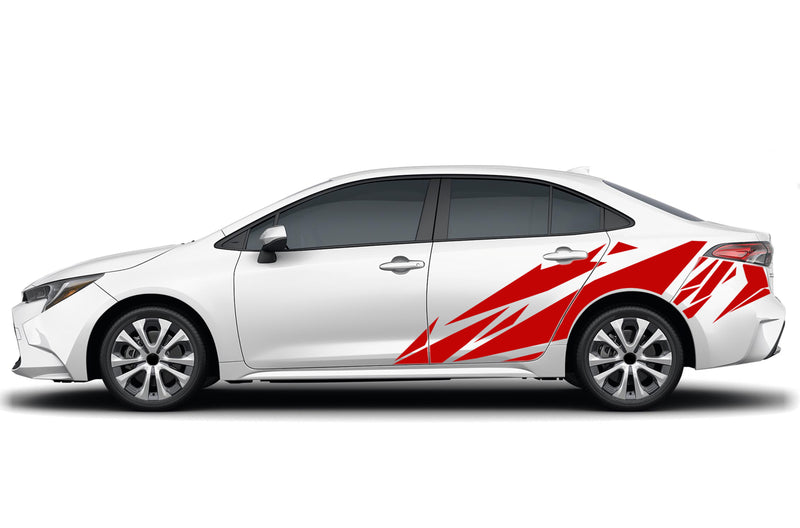 Geometric pattern side graphics decals for Toyota Corolla
