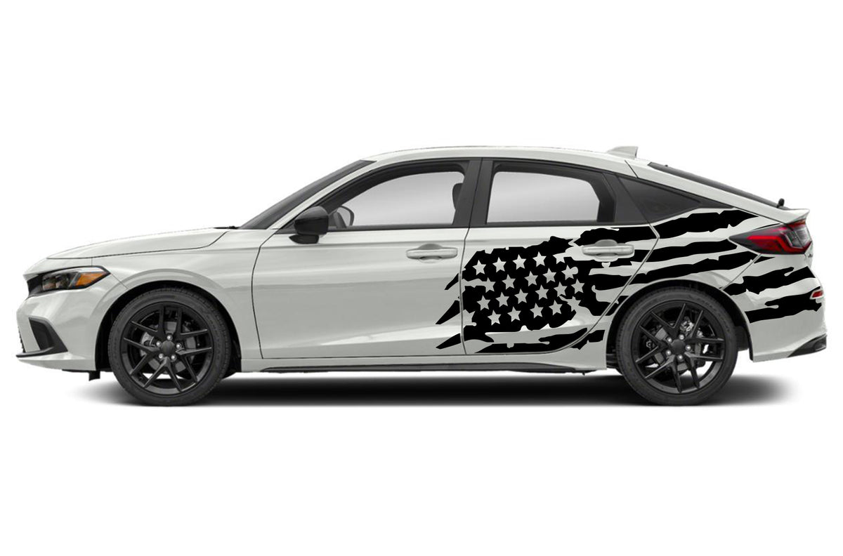 Flagged Sticker Back The Blue Tattered Flag Car Deal- White House Back The Blue ...