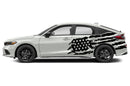 Tattered American flag side graphics decals for Honda Civic