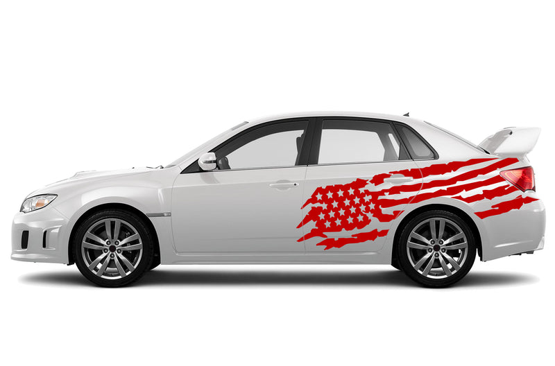 Tattered American flag graphics decals for Subaru Impreza 2012-2016