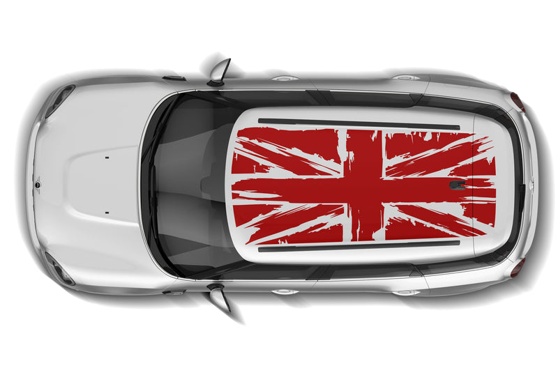 Tattered UK flag roof graphics decals for Mini Cooper Countryman