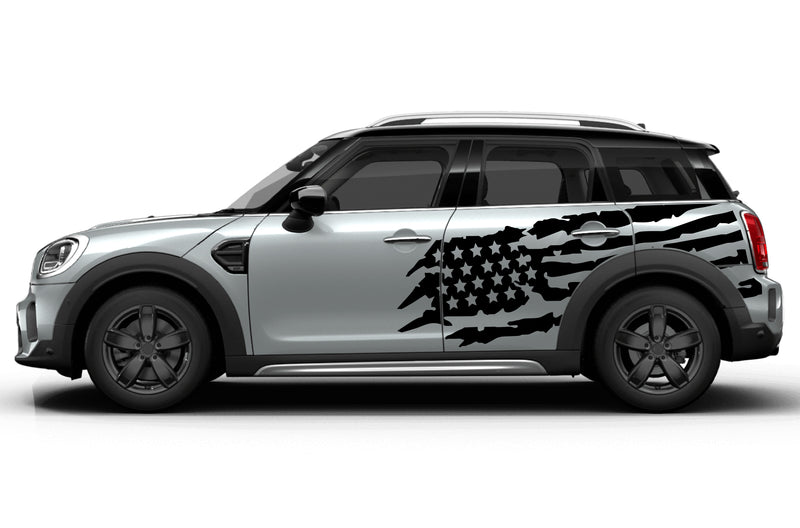 Tattered American flag side graphics decals for Mini Cooper Countryman