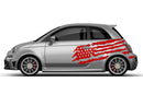 Tattered American flag side graphics decals for Fiat F595 Abarth