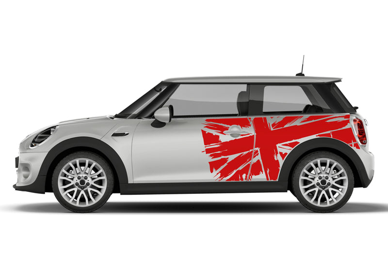 Tattered UK flag side graphics decals for Mini Cooper Hardtop