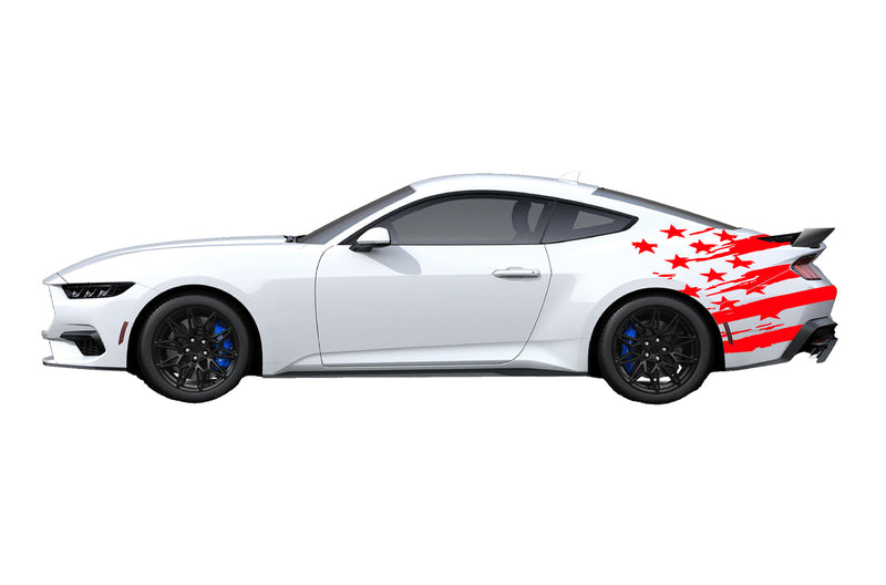 Tattered flag back graphics decals for Ford Mustang