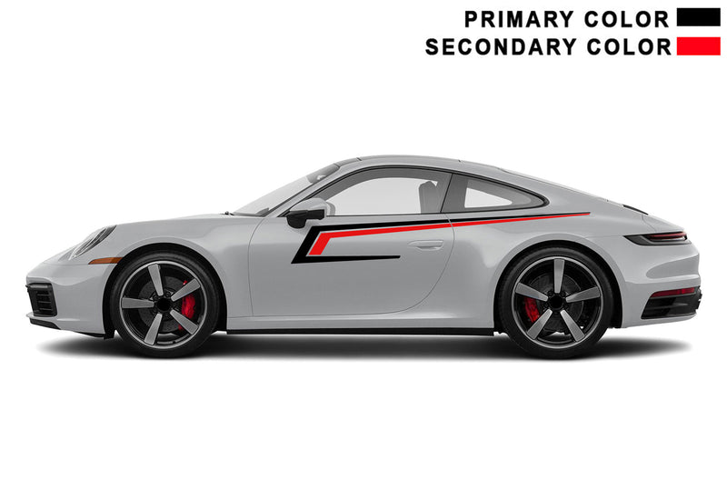 Upper side graphics decals for Porsche 911 Carrera