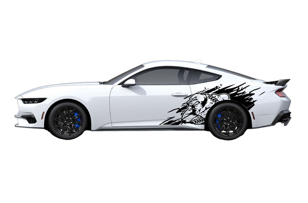 Wild bear side graphics decals for Ford Mustang