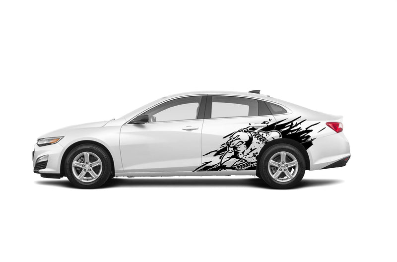 Wild bear side graphics decals compatible with Chevrolet Malibu