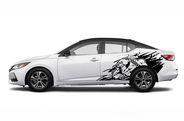 Wild bear side graphics decals for Nissan Sentra