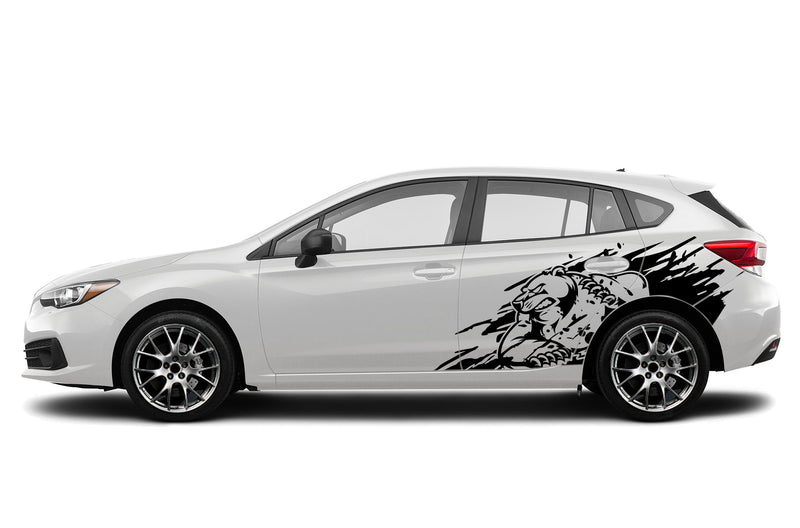 Wild bear side graphics decals for Subaru Impreza