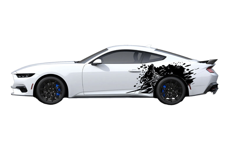 Wild horse side graphics decals for Ford Mustang