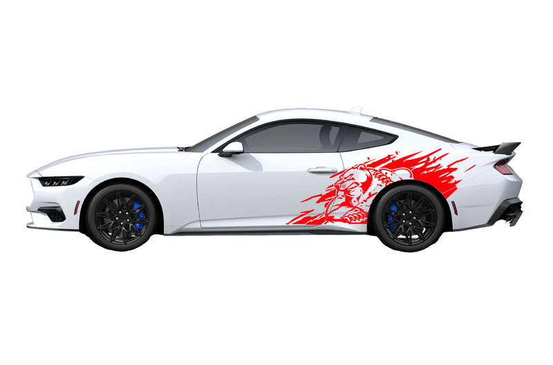 Wild bear side graphics decals for Ford Mustang