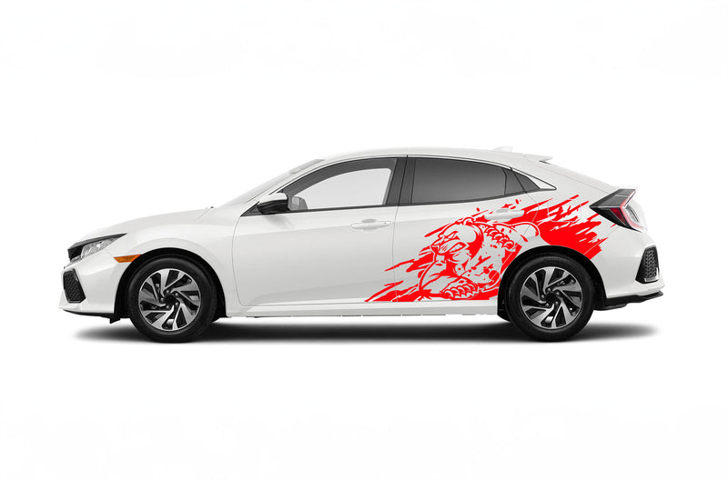 Wild bear side graphics decals for Honda Civic 2016-2021
