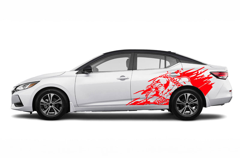 Wild bear side graphics decals for Nissan Sentra