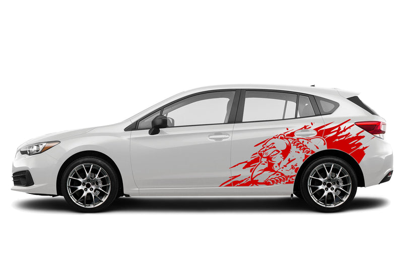 Wild bear side graphics decals for Subaru Impreza