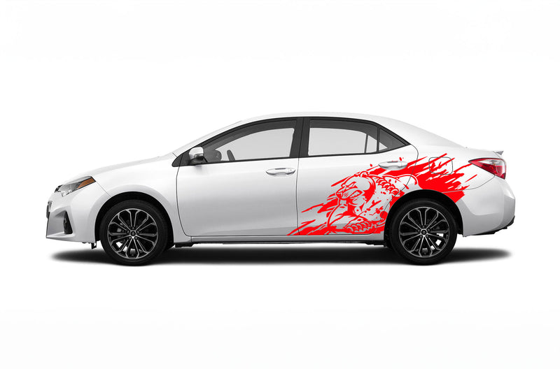 Wild bear side graphics decals for Toyota Corolla 2014-2019