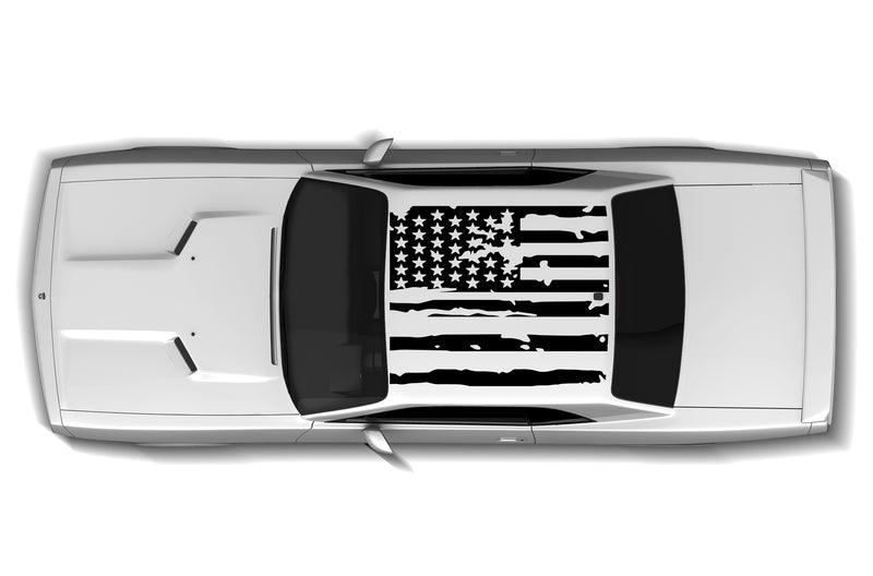 American flag roof graphics decal for Dodge Challenger 2008-2014