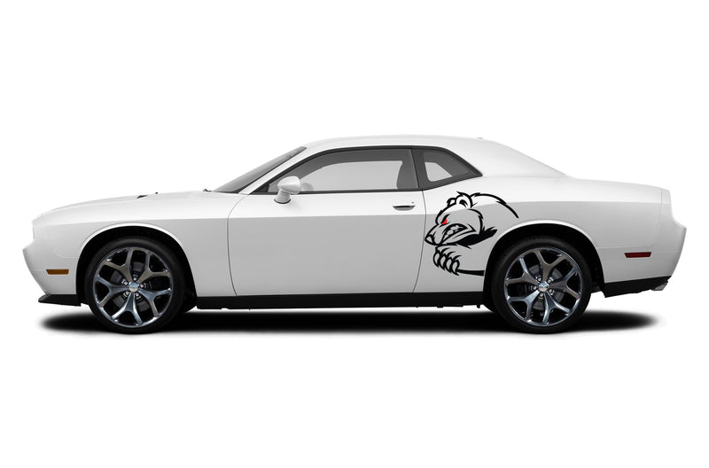 Angry bear side graphics stickers decals for Dodge Challenger