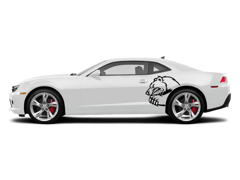 Angry bear side graphics, decals compatible with Chevrolet Camaro 2010-2015