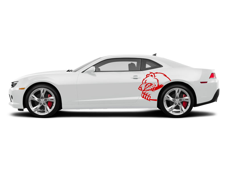 Angry bear graphics stickers decals for Chevrolet Camaro 2010-2015