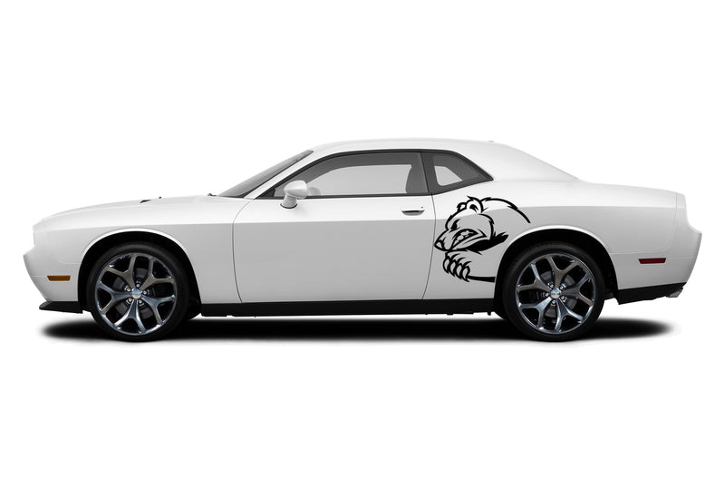 Angry bear side graphics, decals compatible with Dodge Challenger
