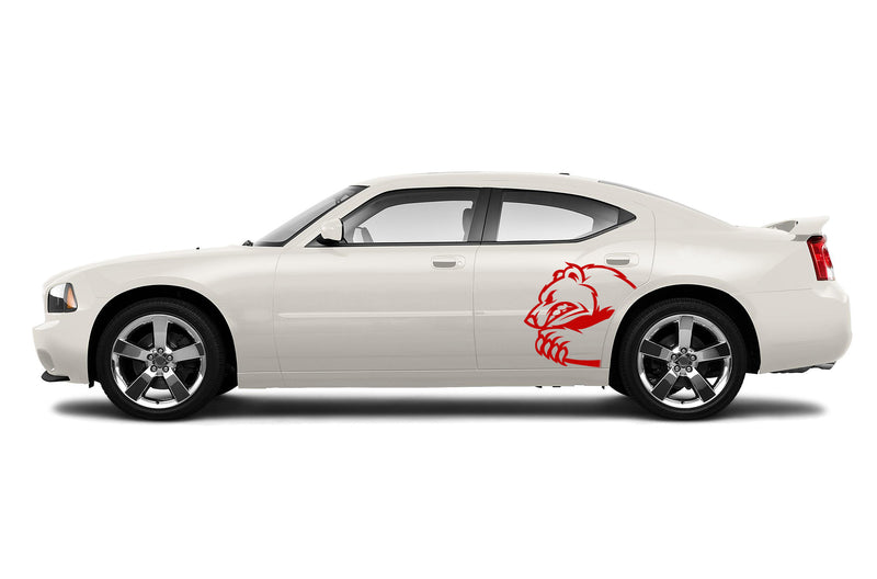 Angry bear side graphics stickers decals for Dodge Charger 2006-2010