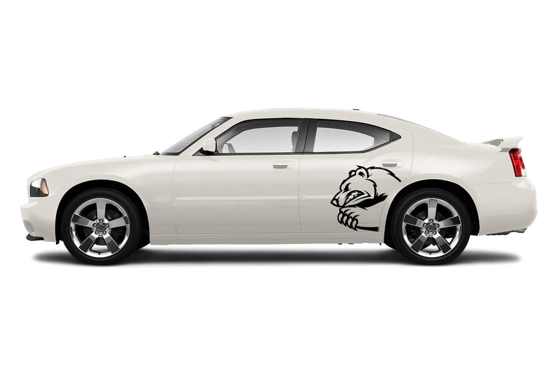 Angry bear side graphics, decals compatible with Dodge Charger 2006-2010