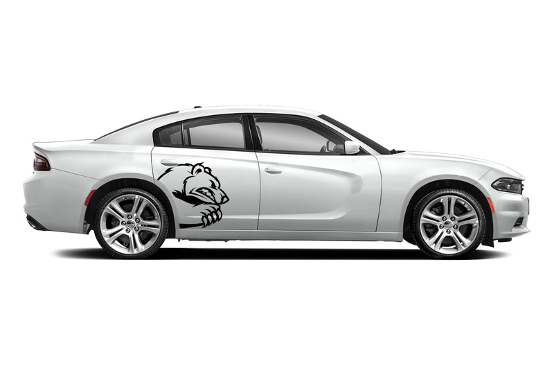 Angry bear side graphics, decals compatible with Dodge Charger