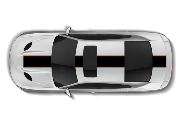 Center stripes with pin graphics decals for Dodge Charger Hellcat