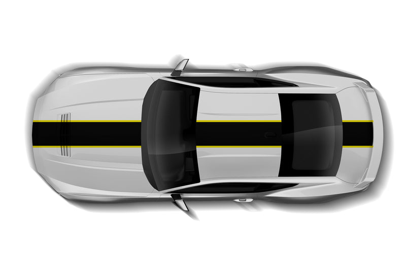 Center with pinstriping graphics decals for Ford Mustang